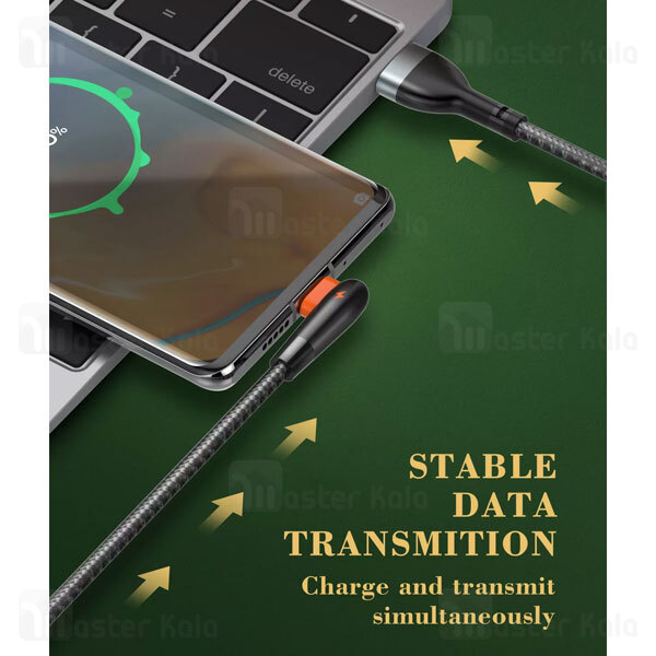 کابل میکرو یو اس بی الدینیو LDNIO LS561 Micro USB 90 Angle Elbow Data طول 1 متر و شدت جریان 2.4 آمپر